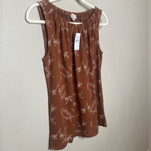 NWT LOFT Outlet Soft Brown Autumn Sleeveless Top size Small